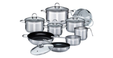 LIDL: GSW Batterie de cuisine Alara 14 pièces inox fond capsulé à 109€ (au lieu de 159,99€)