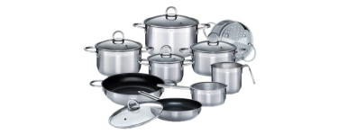 LIDL: GSW Batterie de cuisine Alara 14 pièces inox fond capsulé à 109€ (au lieu de 159,99€)