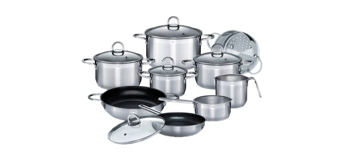 LIDL: GSW Batterie de cuisine Alara 14 pièces inox fond capsulé à 109€ (au lieu de 159,99€)