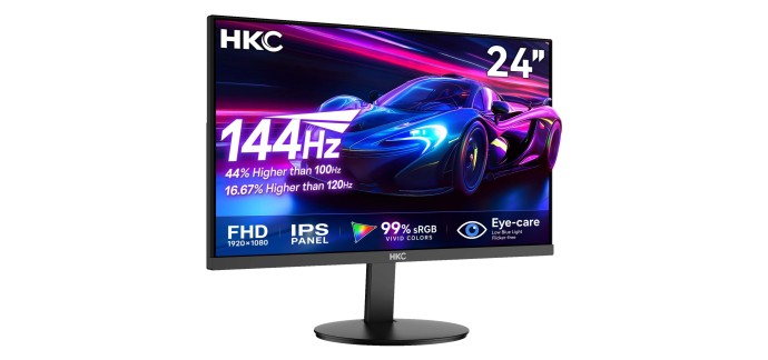 Amazon: Écran PC 24" HKC - IPS 144Hz Full HD, 5ms GTG, VESA à 75,99€ (au lieu de 109,99€)