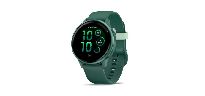 Amazon: Montre connectée GPS Garmin Vívoactive 6 - 42 mm, écran AMOLED, vert sapin à 189€
