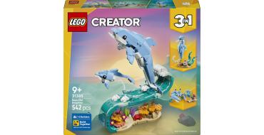 Amazon: LEGO® Creator Animaux marins  Les beaux dauphins (31385) à 26,98€ (au lieu de 35,91€)