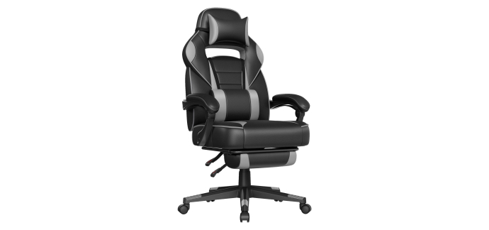 Amazon: Chaise de bureau Songmics - Repose-pieds télescopique, Support lombaire, Charge 150 kg à 89,99€