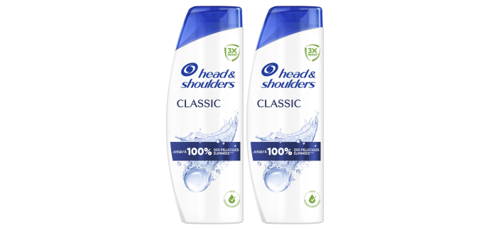 Amazon: Lot de 2 Shampoing Head & Shoulders Classic Antipelliculaire - 2x400ml à 7,5€ (au lieu de 10,43€)