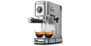 JoyBuy: Machine à expresso IAGREEA 20 bars - manomètre, buse vapeur, réservoir 1,1L à 49,99€