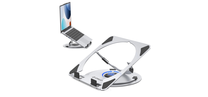 Amazon: Support PC portable Orico NS1 - aluminium, réglable en hauteur, rotatif 360° à 15,86€