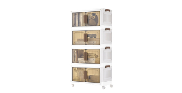 Amazon: Organisateur de bureau à roulettes Songmics RLB445WZ01 - 4 boîtes de 25L, double porte magnétique à