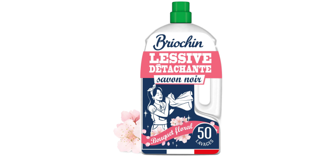 Amazon: Lessive liquide Jacques Briochin au Savon Noir, Parfum Floral, 50 lavages à 7,06€ (au lieu de 11,10€