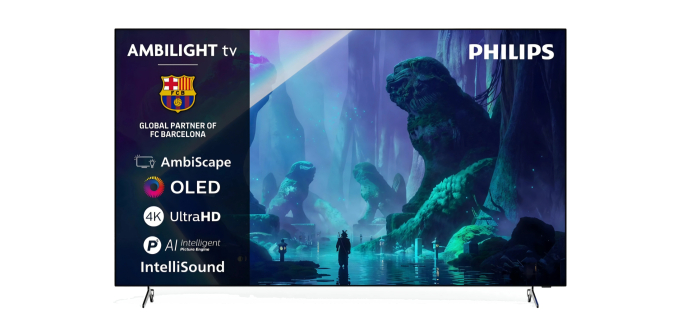 Amazon: TV 55" Philips 55OLED801/12 - 2026, OLED, 120Hz, Ambilight 3 côtés à 762,70€ (au lieu de 1117,76€)