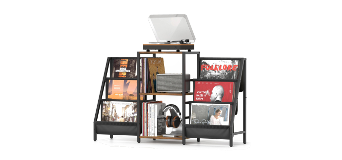 Amazon: Meuble Platine Vinyle avec Rangement pour 280 Albums, avec Étagères de Stockage à 57,14€