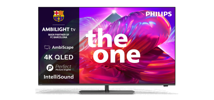 Amazon: TV 55" Philips 55PQS9011 - 4K UHD, Ambilight P5 VRR 144Hz, Pied pivotant, 2026 à 521,84€