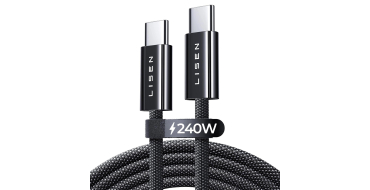 Amazon: Câble USB-C vers USB-C Lisen 240 W, 2 m - Charge Rapide PD 3.1 / QC 4.0, Nylon Tressé, Puce E-Marker