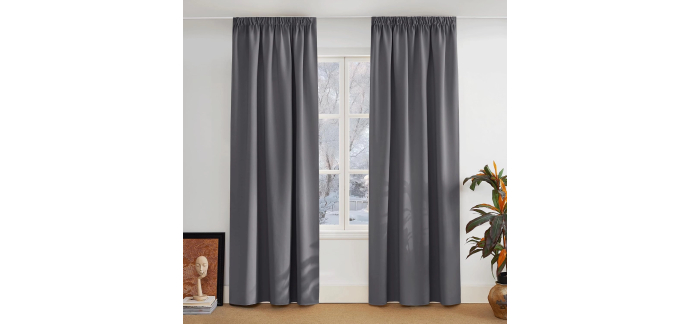 Amazon: Lot de 2 Rideaux Pony Dance - Occultants, Thermiques, 140x245cm, Gris à 21,59€ (au lieu de 28,39€)