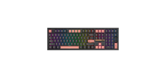 JoyBuy: Siukie PL108W Clavier mécanique RVB 108 touches - commutateurs amovibles, 3 modes à 29,98€