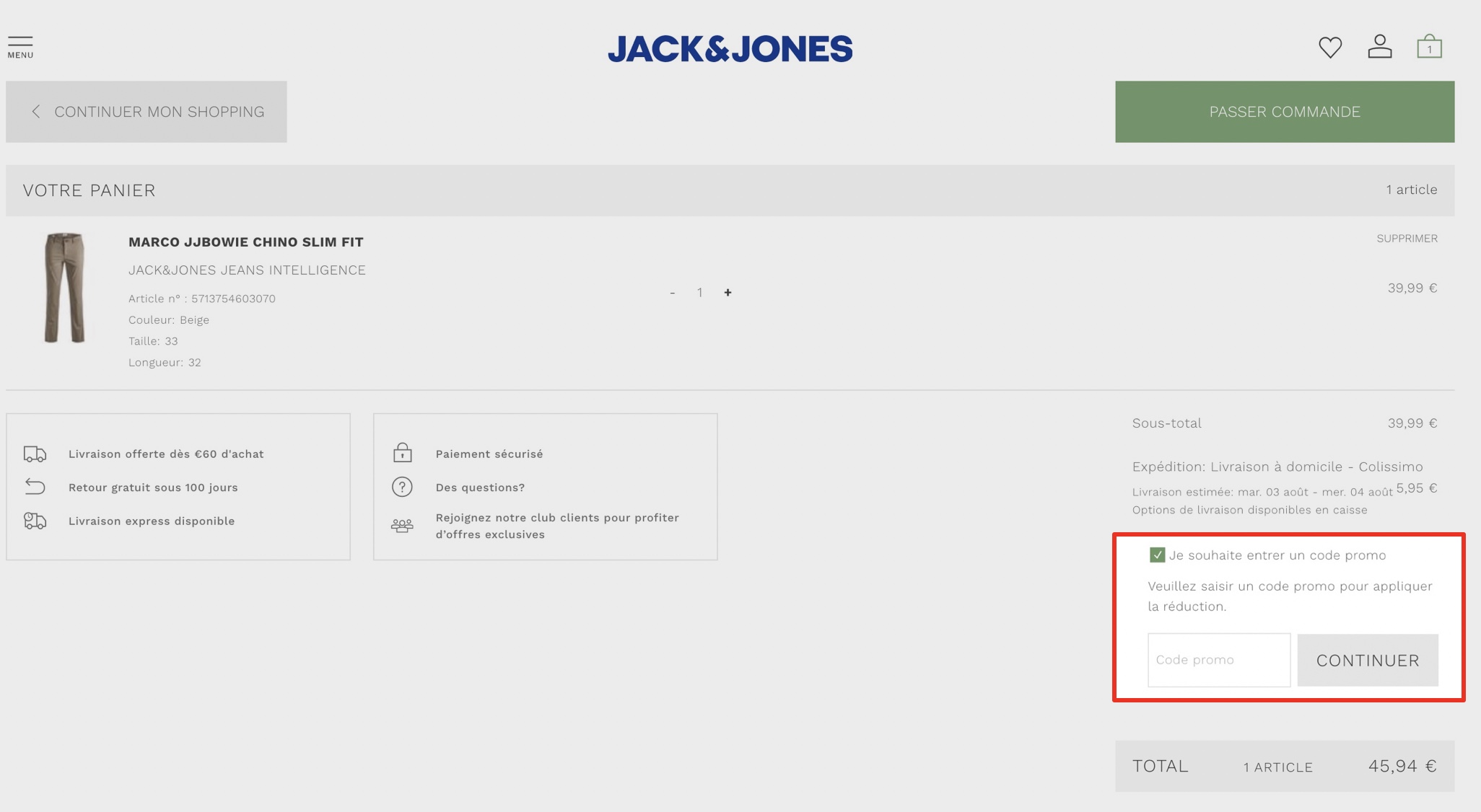 comment utiliser un code promo jack and jones