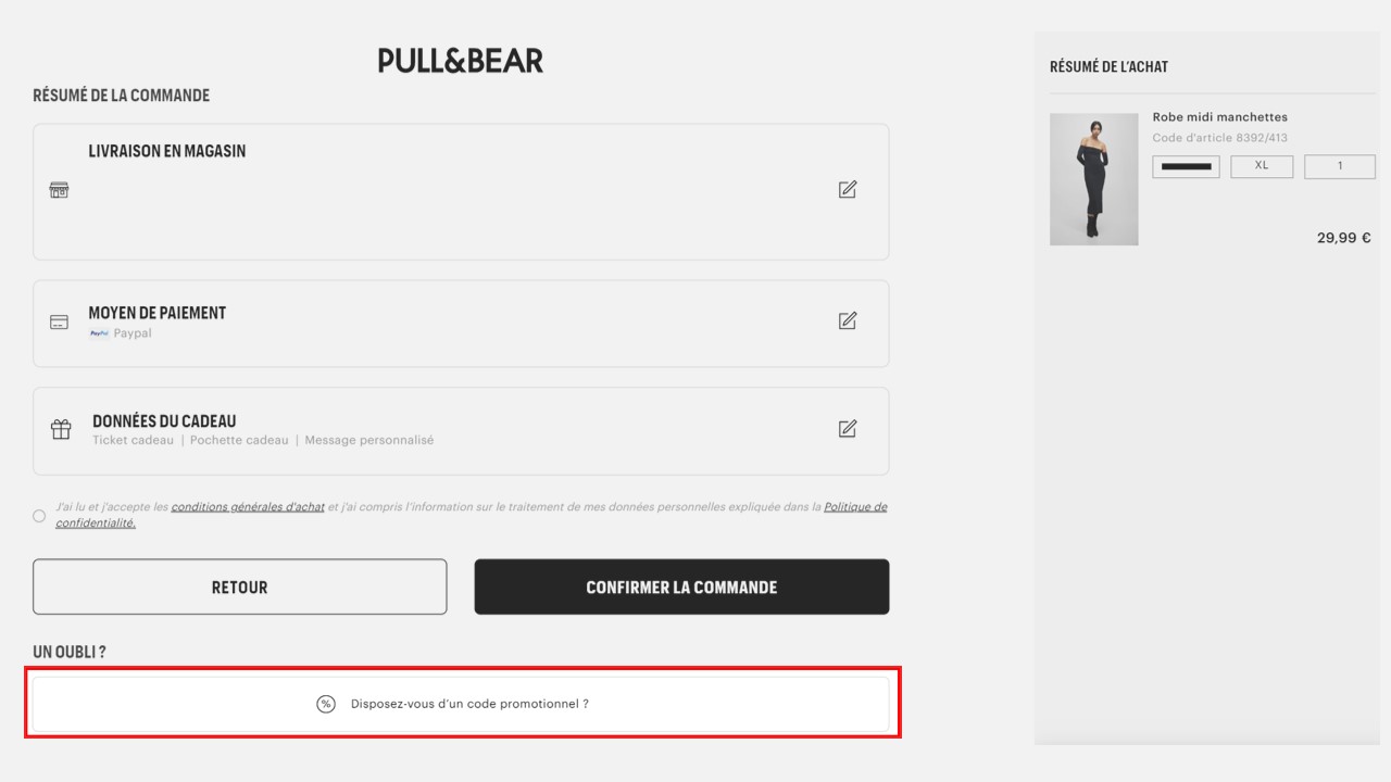 comment utiliser un code promo pull and bear
