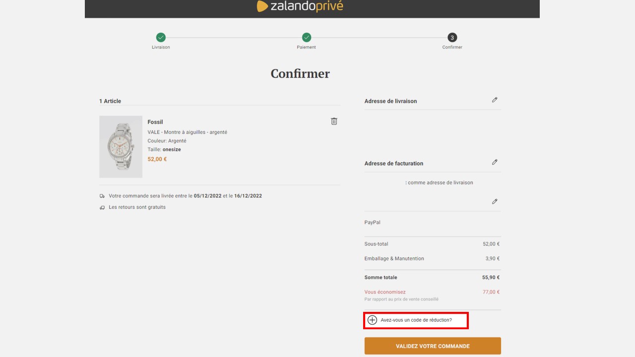 comment utiliser un code promo zalando prive