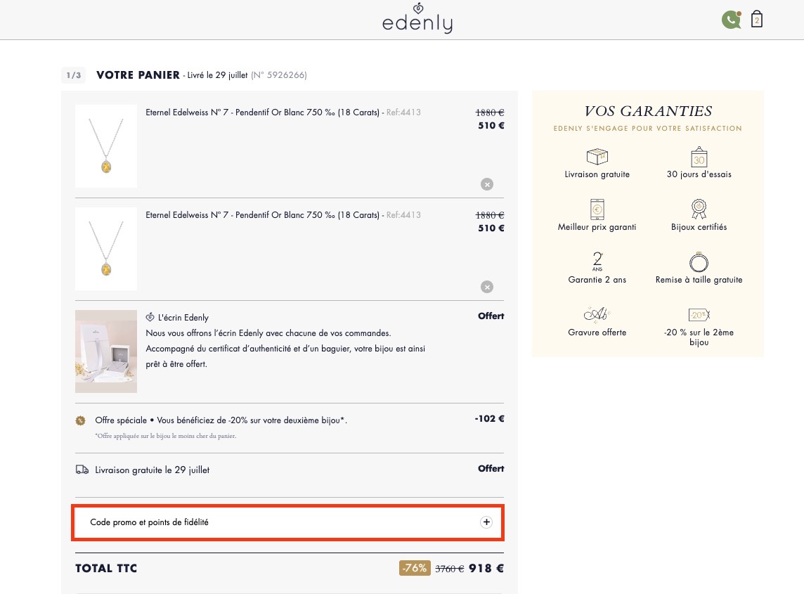 comment utiliser un code promo edenly