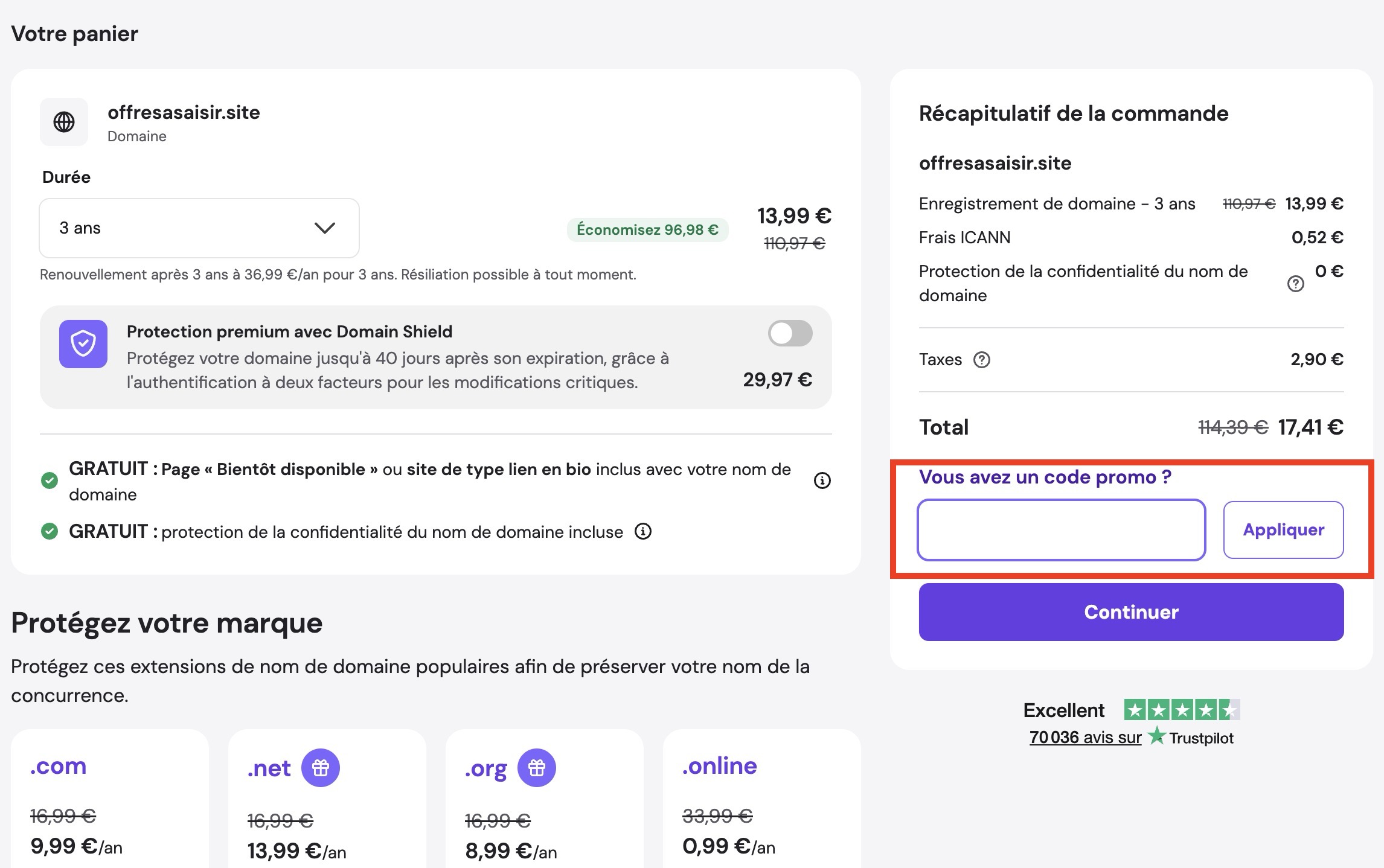 comment utiliser un code promo hostinger